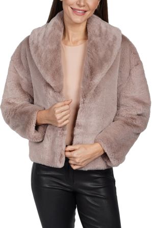 Love Token Cropped Faux Fur Coat