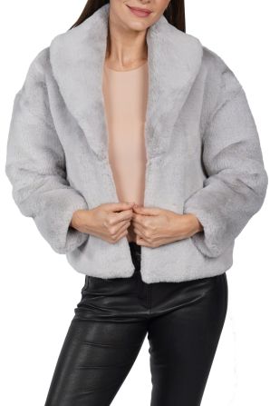 Love Token Cropped Faux Fur Coat