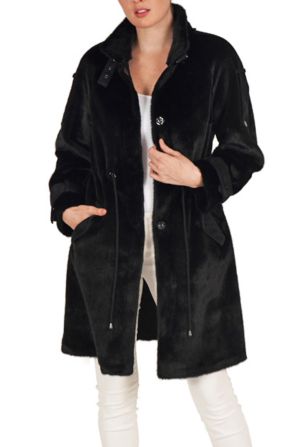 Love Token Drawstring Waist Parka Jacket