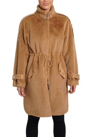 Love Token Drawstring Waist Parka Jacket