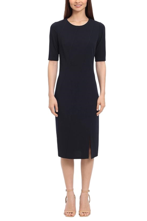 Maggy London Seam Detail Short Sleeve Midi Dress