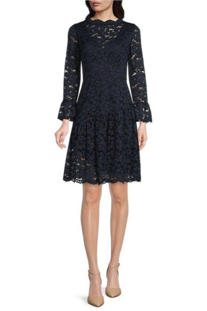 Maggy London Lace Bell Sleev Short Party Dress