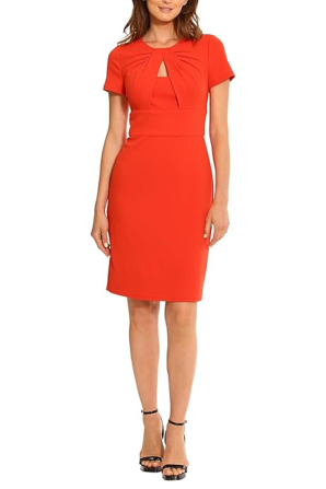 Maggy London Short Sleeve Keyhole Neckline Dress