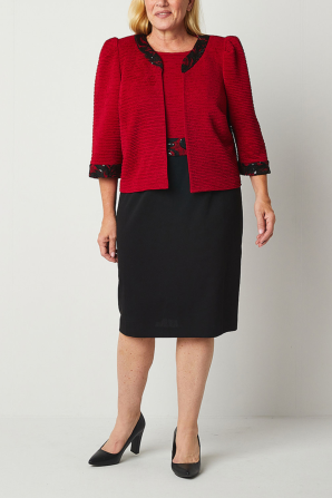 Maya Brooke Embroidered Sequin 2-Pc Jacket Dress