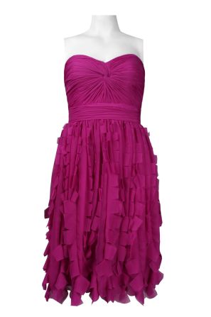 Sweetheart Neckline Ruched Bodice Tiered Chiffon Cocktail Dress