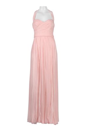 Halter Strap Crossed Sweetheart Ruched Silk Dress