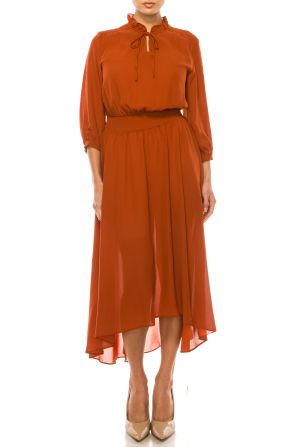 Nanette Lepore Long Sleeve High-Low Dress
