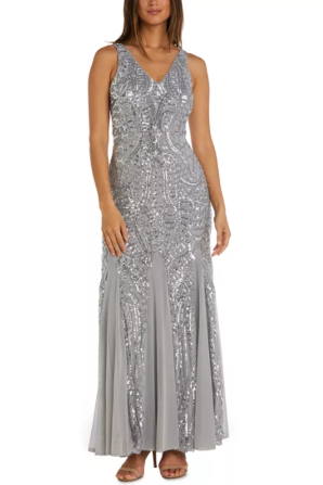 Nightway Sleeveless Sequin Fit & Flare Evening Gown
