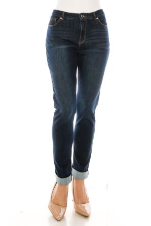 Nygard Dark Indigo Mid Rise Skinny Cuff 5 Pocket Jeans