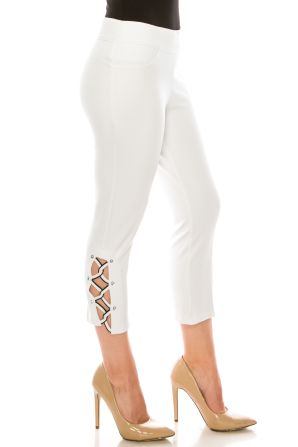 Nygard White With Black Slimming Capri Legging