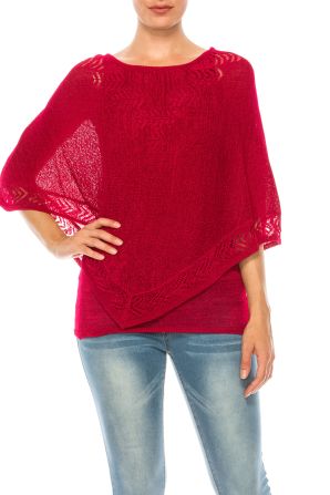 Nygard Pink Punch Poncho Sweater Top