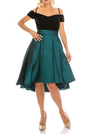 Odrella Cold Shoulder Circle Skirt Party Dress