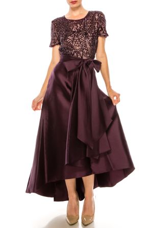 RM Richards Sequin Hi-Lo Evening Dress