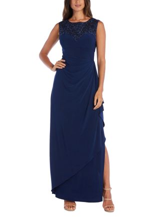 RM Richards Sleeveless Embroidered Sequin Gown