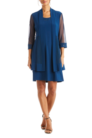 RM Richards Sparkle Mesh Evening Jacket Dress