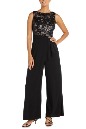 RM Richards Sequin Lace Overlay Jumpuit