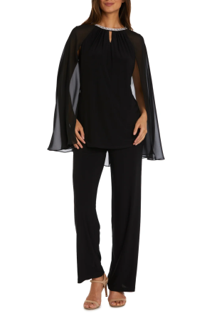 RM Richards Embellished Sheer Cape 2-Piece Set