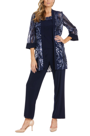 RM Richards 3-Piece Sequined Formal Pants Suit