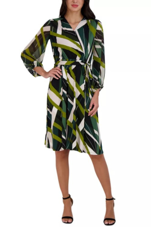 Sandra Darren Multi Color Abstract A-Line Dress