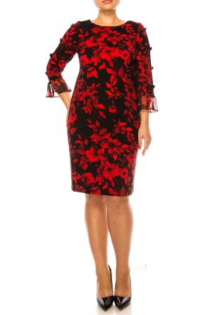Shelby & Palmer Floral Long Sleeve Sheath Dress
