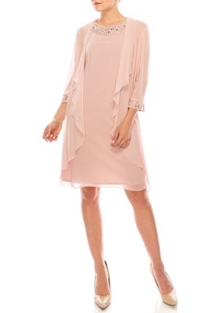 SLNY Embellished 2-Piece Sheer Jacket & Dress