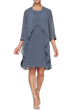 SLNY Embellished 2-Piece Sheer Jacket & Dress