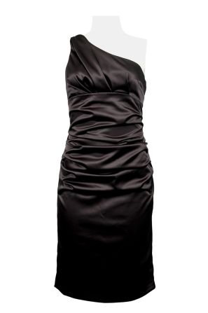 Suzi Chin for Maggy Boutique One Shoulder Satin Ruched Dress