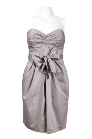 Suzi Chin for Maggy Boutique Sweetheart Neckline Bow Tie Belt Cotton Blend Dress