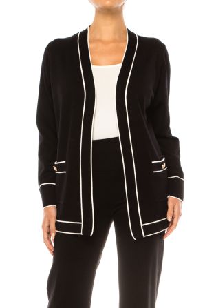 Vila Milano Contrast Trim Cardigan Sweater
