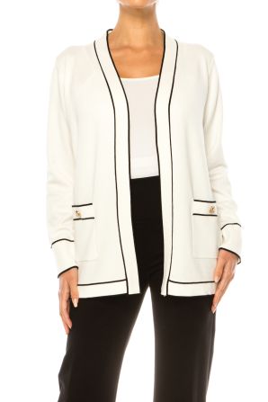 Vila Milano Contrast Trim Cardigan Sweater