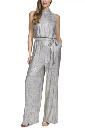 Vince Camuto Metallic Sleeveless Wide Leg Jumpsuit