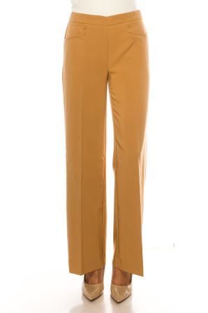 Zac & Rachel Sailor Button Wide Leg Pull-On Pants