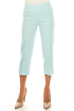 Zac & Rachel Pull-On Studded Leg Capri Pants