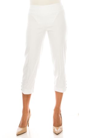 Zac & Rachel Pull-On Studded Leg Capri Pants