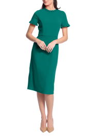 Ruffle Neck Dress Front Pocket Dress Maggy London Wholesale Clothing Vendors
