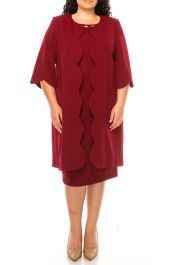 Maya Brooke 3 4 Sleeve 2 Piece Jacket Dress PLUS SIZE