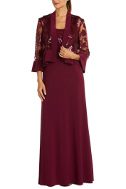 RM Richards 2 Piece Lace Jacket Long Evening Dress