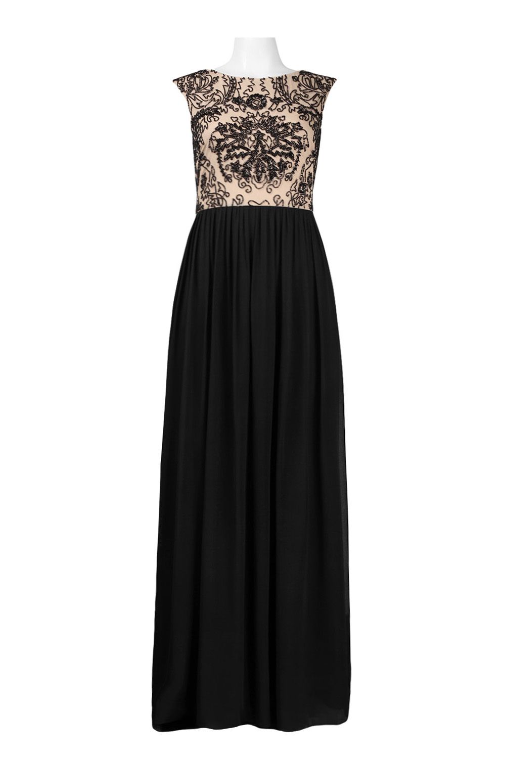Adrianna papell beaded chiffon gown clearance