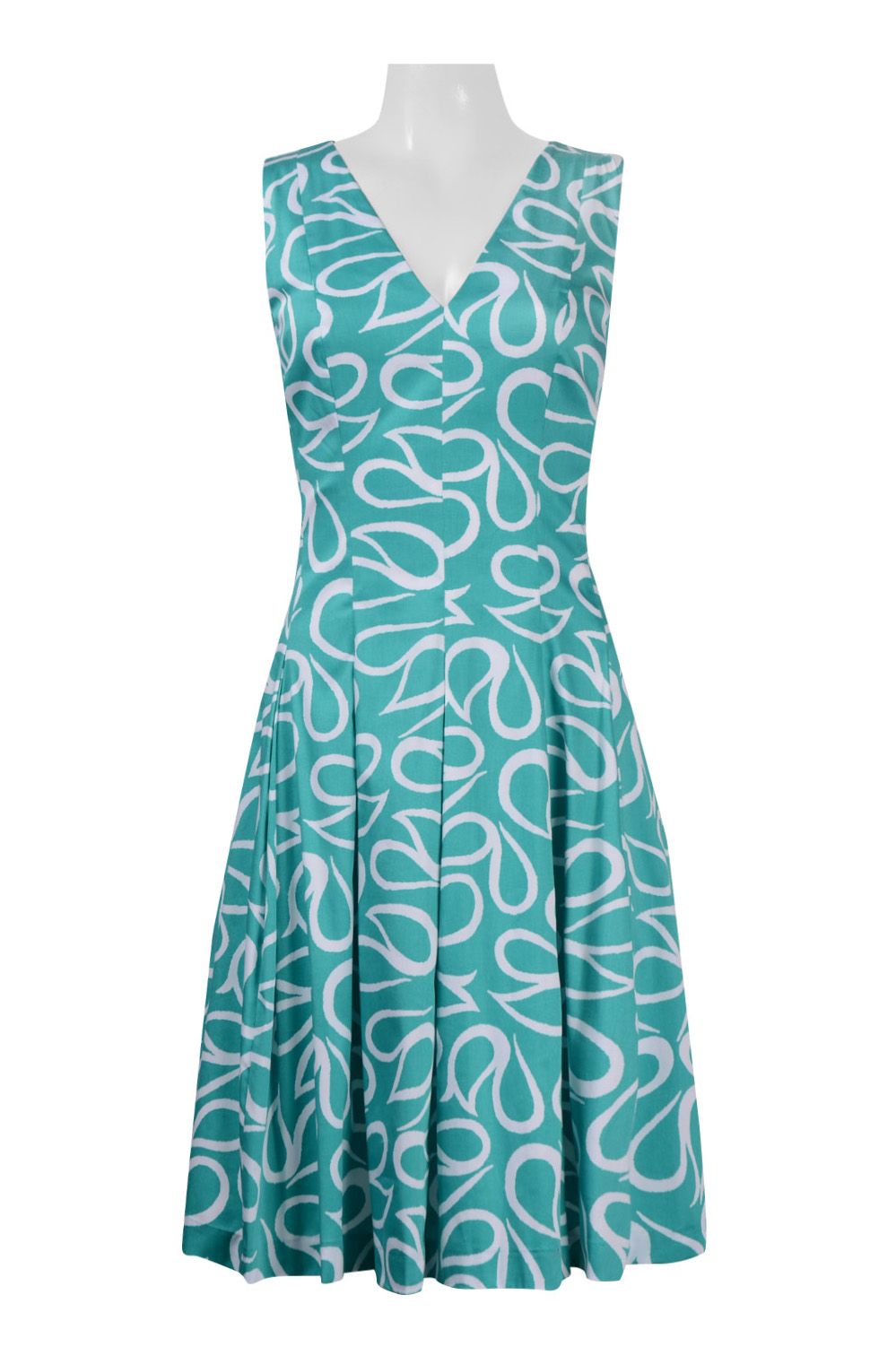 Anne Klein Sleeveless Printed Box Pleat Dress
