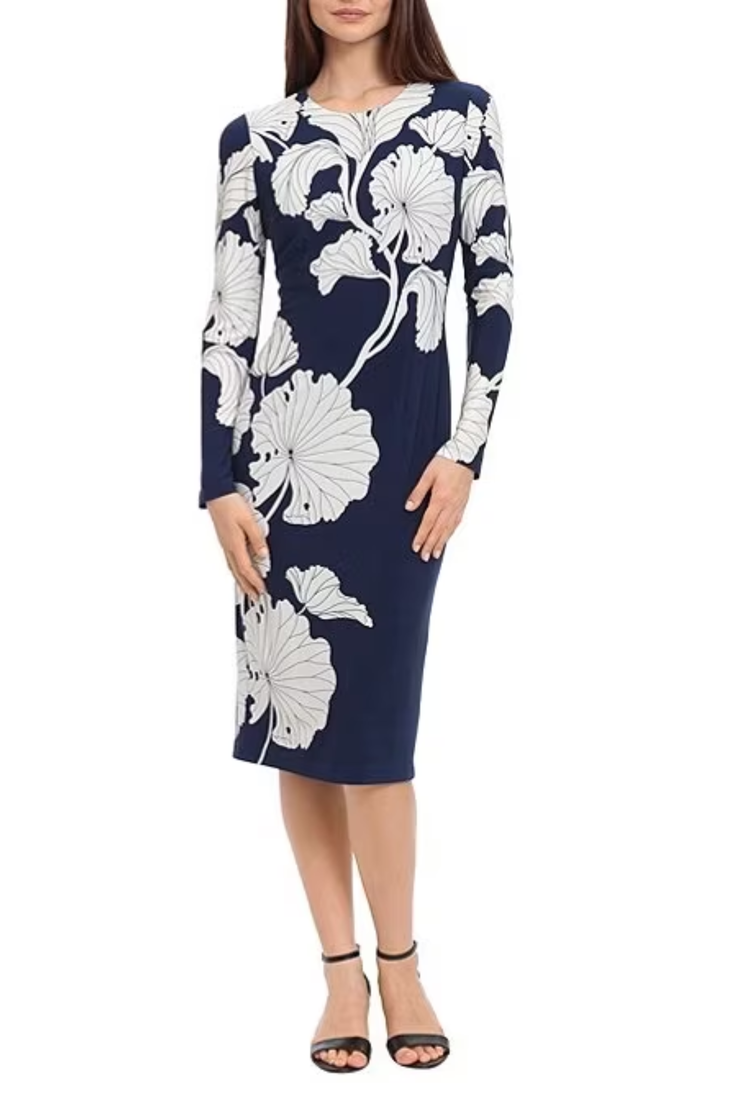 Maggy London Long Sleeve Floral Sheath Dress