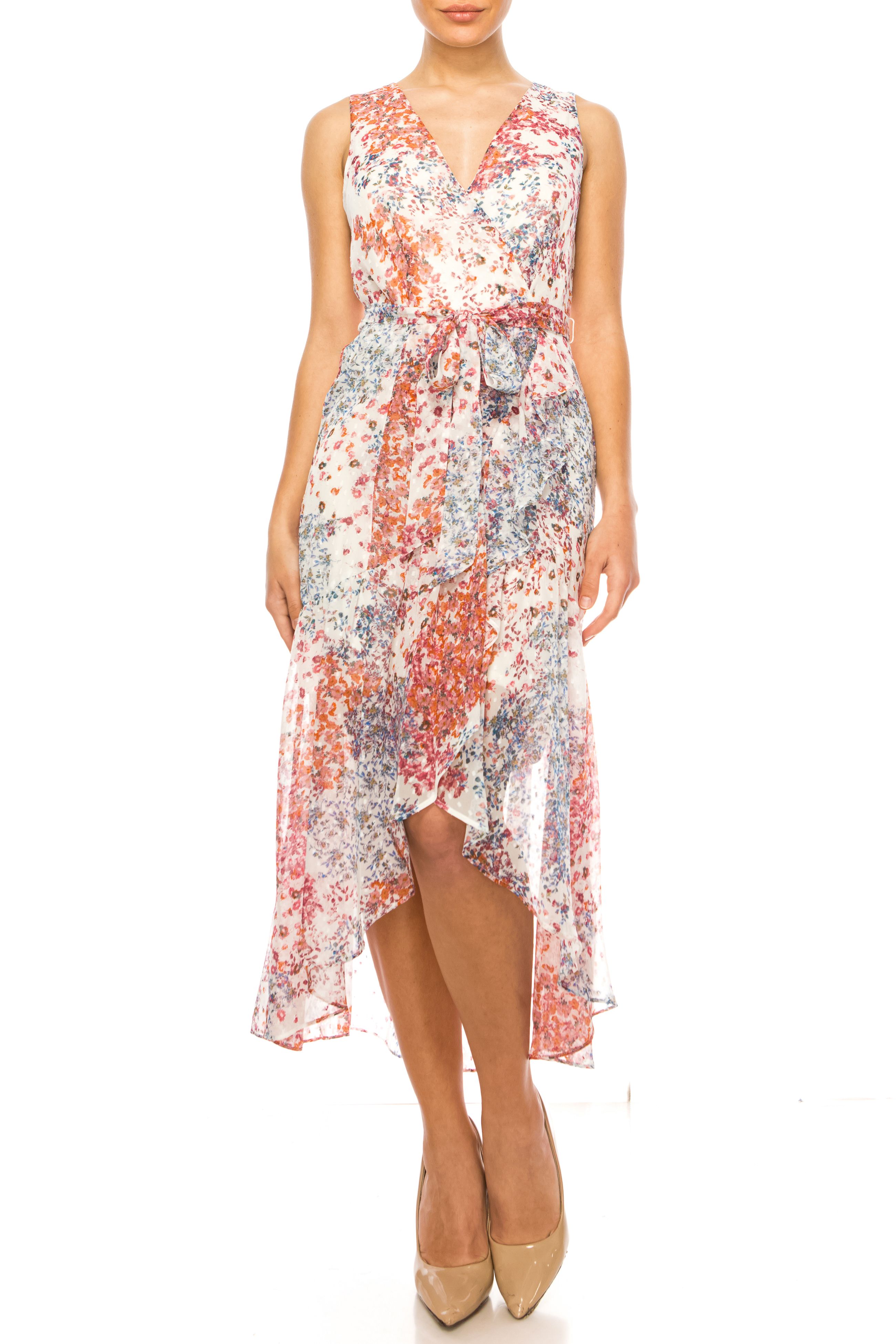 Calvin klein high sales low floral dress