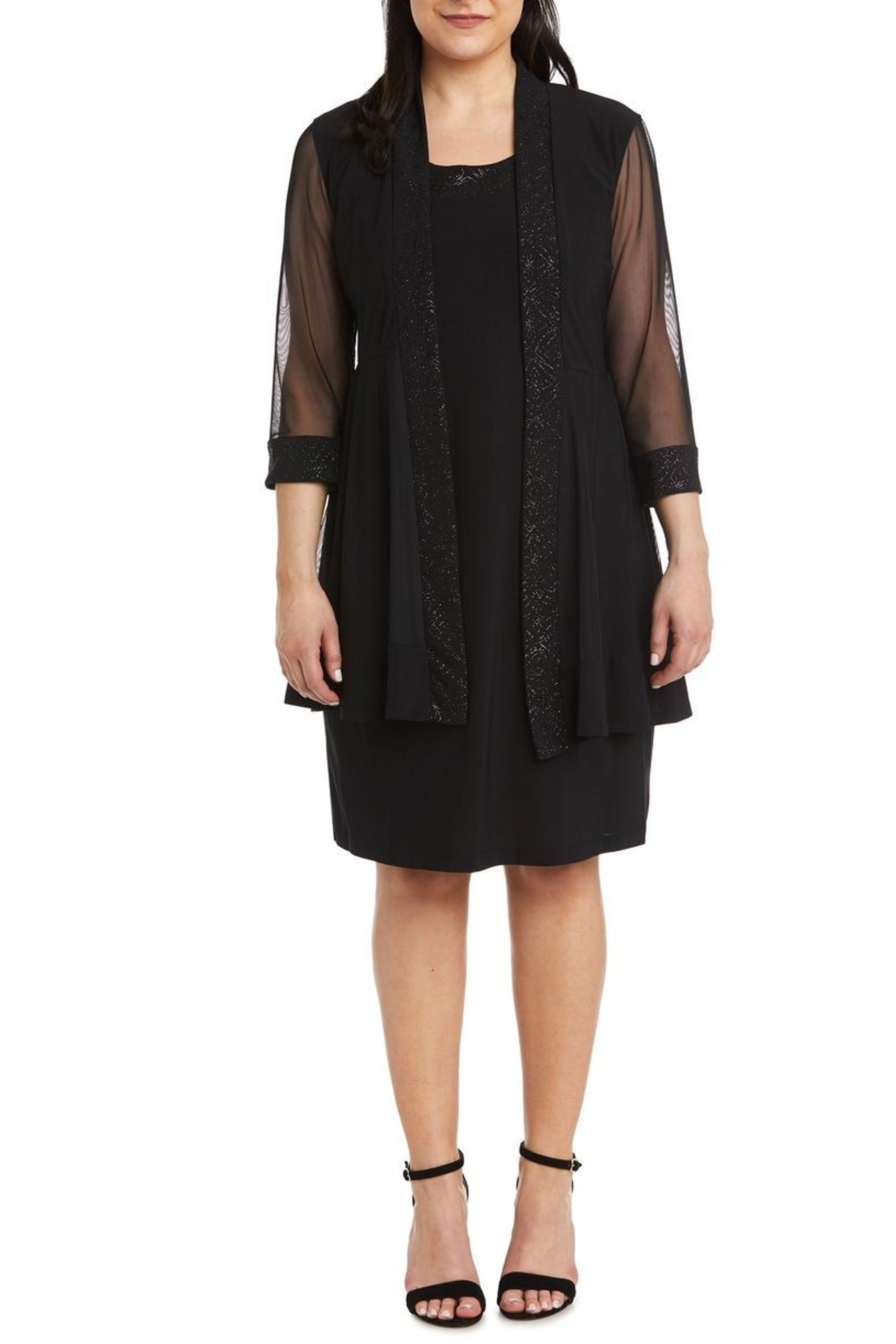black jacket dresses for women Anne Klein 2Pc Jacket & Dress Set, 12 / Black main image 1